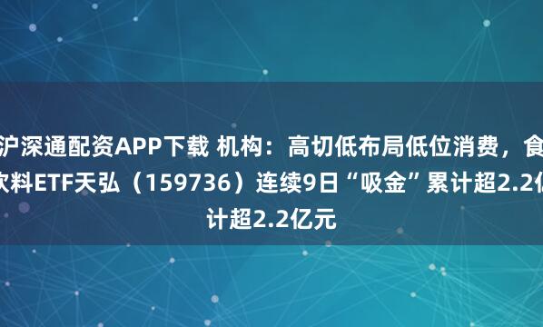 沪深通配资APP下载 机构：高切低布局低位消费，食品饮料ETF天弘（159736）连续9日“吸金”累计超2.2亿元